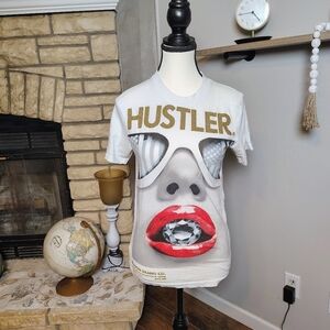 Hustler Hollywood  Tee - White, Red, and Gold